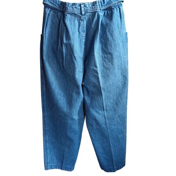 sz 10 27x27 Vintage Jeans Russ Sport High-Waist Pleated Elastic Back Waistband - Picture 2 of 7